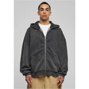 Heavy Stone Washed 90s Zip Hoodie - Urban Classics